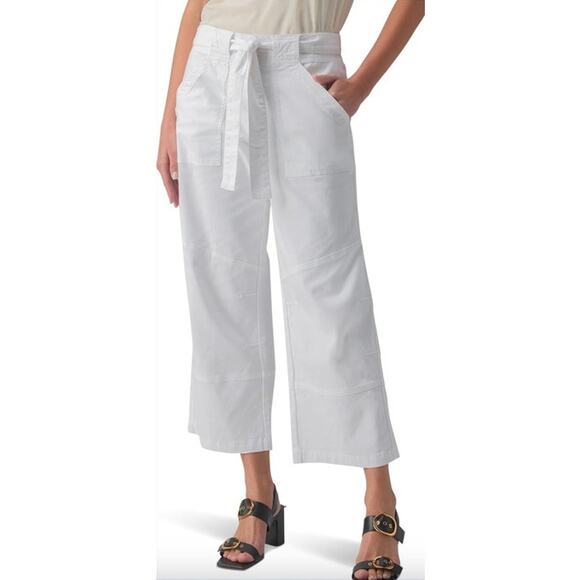 SANCTUARY Pants Size 2X / Size XXL NEW White Ivory Reissue 90s Sash Crop Pant - Picture 9 of 9